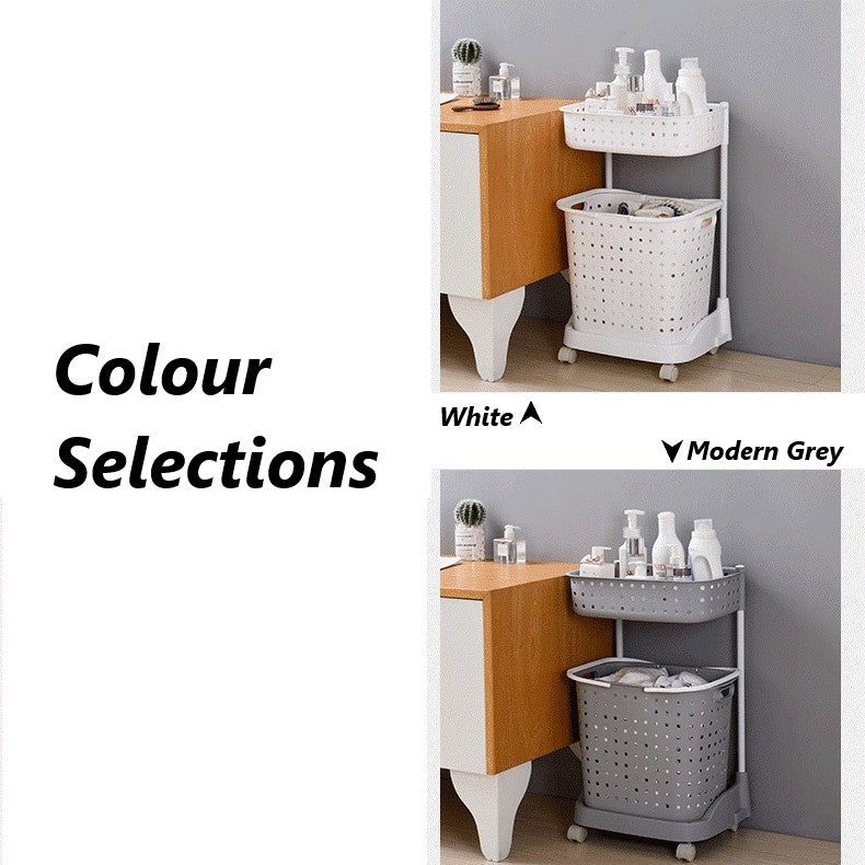 Tiers Large Laundry Basket Organizer With Wheels 2 Tiers Laundry Baskets Bathroom
