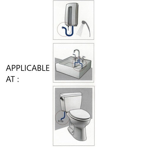PVC Reinforced Flexible Hose 72 Inches Toilet Connector WC PVC Inlet Reinforced High Pressure Flexible Connection Braided Hose