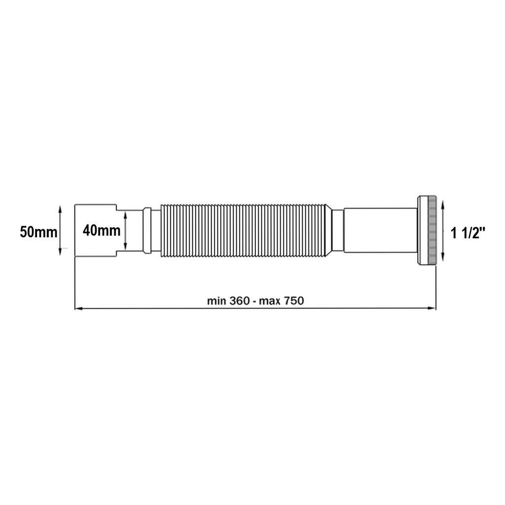 Flexible Waste PVC Pipe for Plumbing Faucet Basin / Kitchen Sink Water Fitting 77cm
