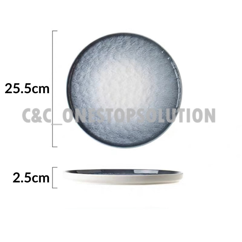 C&C INS Style Ceramic Plate Stone Texture Nordic Plate Dessert Plate Breakfast Plate Western Plate Tableware Pinggan