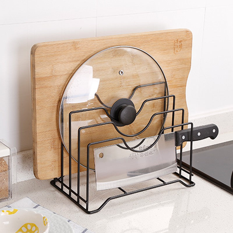 C&C Multifunction Pot Cover Holder Kitchen Utensil Holder Chopping Board Holder Rak Organizer Rack Penutup Periuk Nordic
