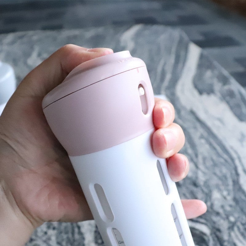 4 In 1 Travel Bottles Refillable Set with English stickers Portable Travel Size Leak-proof Containers for Toiletries