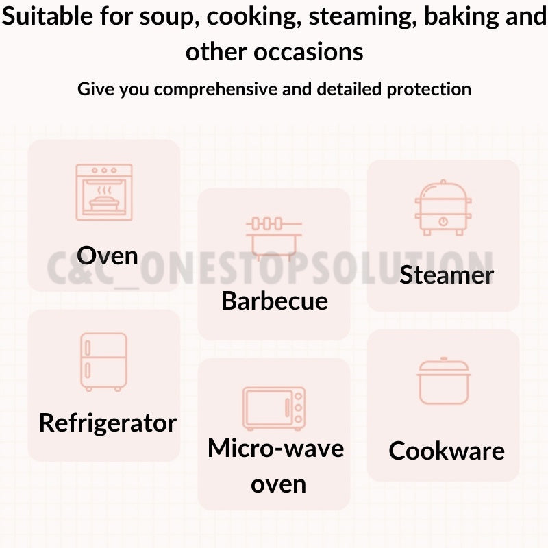 C&C 2pcs Apron and Oven Glove Set Baking Glove Kitchen Neck Apron Protective Gear Apron Dapur Sarung Tangan