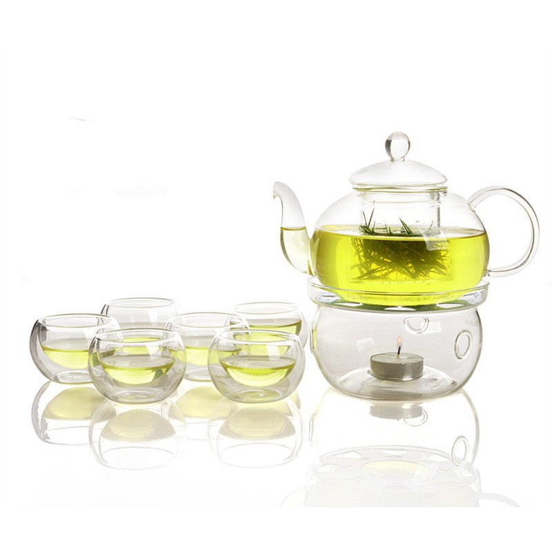 C&C PREMIUM Borosilicate Glass Tea Warmer with Candle Universal Tea Pot Warmer 5.2 inch 13 cm diameter