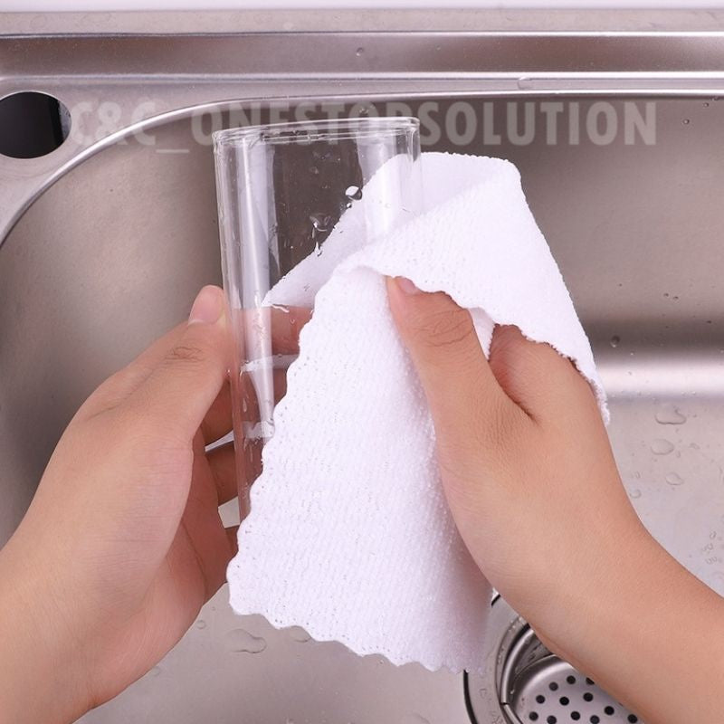 C&C 10pcs Cleaning Towel 30x30CM Magic Soft Quick-Dry Super Absorbent Water Tuala Tangan Soft Hand Home Multipurpose