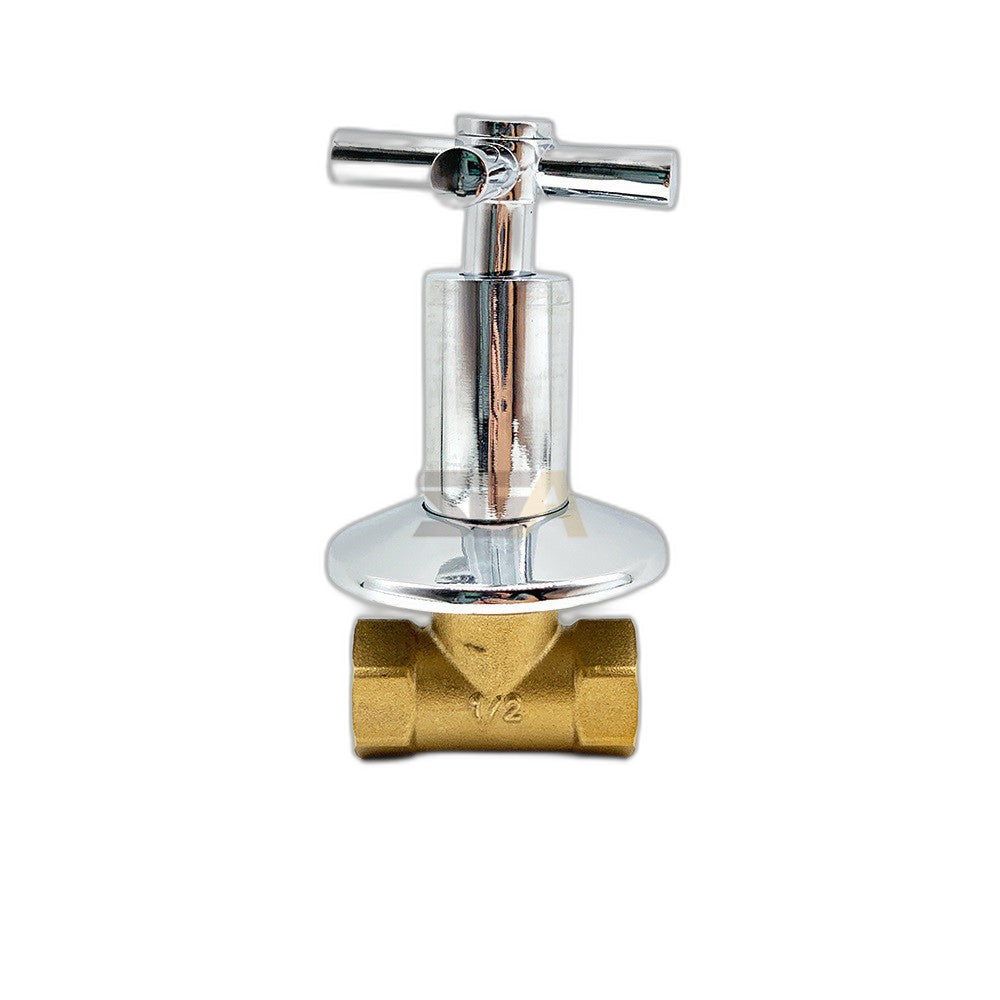 BLITON 1/2 Inches Heavy Duty Full Turn Copper Brass Build in Stop Cock