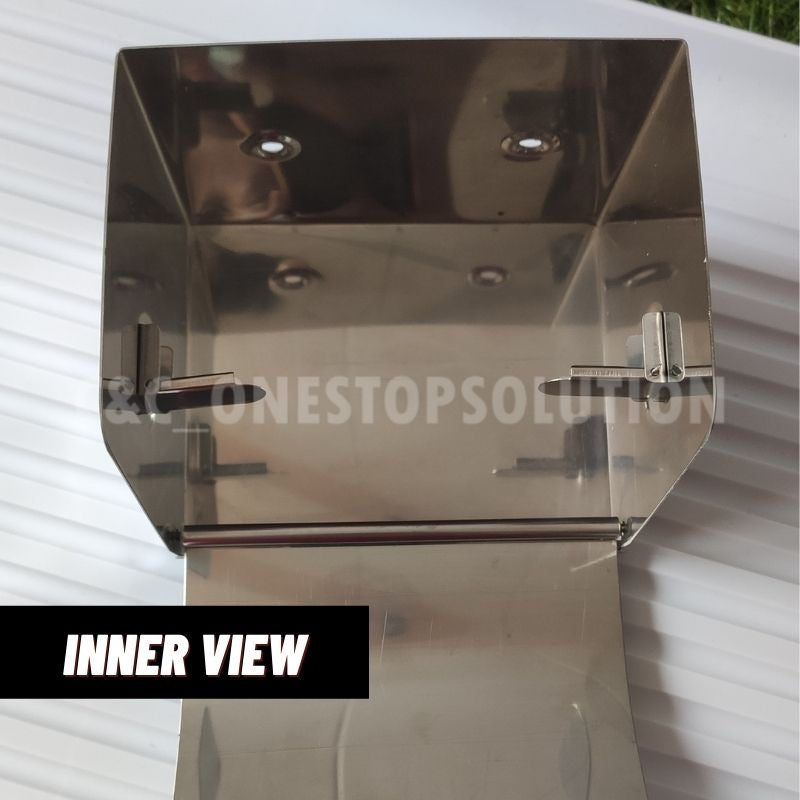 C&C Stainless Steel Wall-Mounted Bathroom Toilet Paper Holder with Fixing Screws Pemegang Kertas Tandas