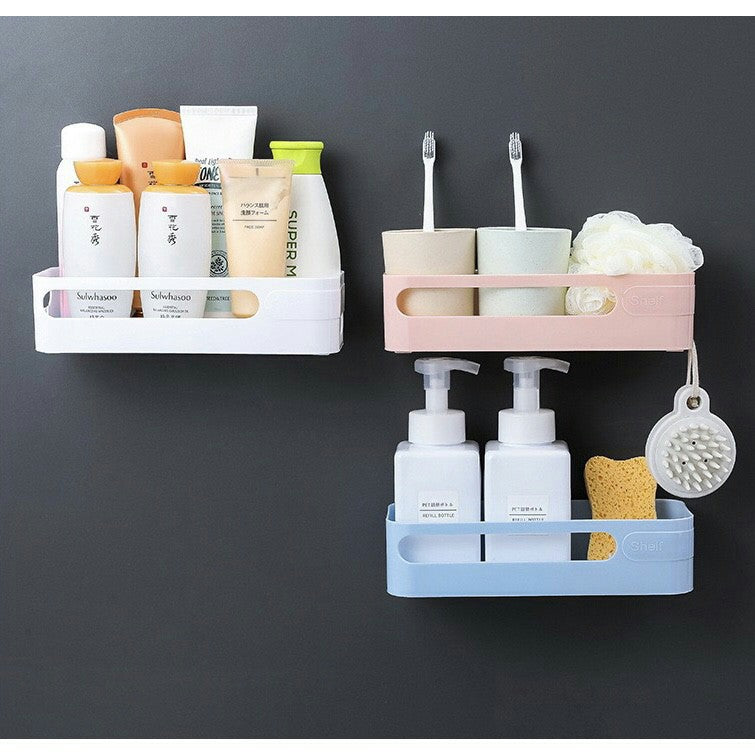 C&C 3pcs/Set Strong Suction Storage Wall Rack Bathroom Kitchen Mounted Basket Holder Rak Sabun