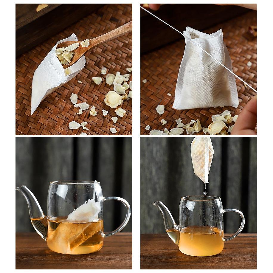 100Pcs Teabags Empty Scented Tea Bags With String Heal Seal Filter Paper Disposable Tea Filter Bags Uncang Teh Kosong