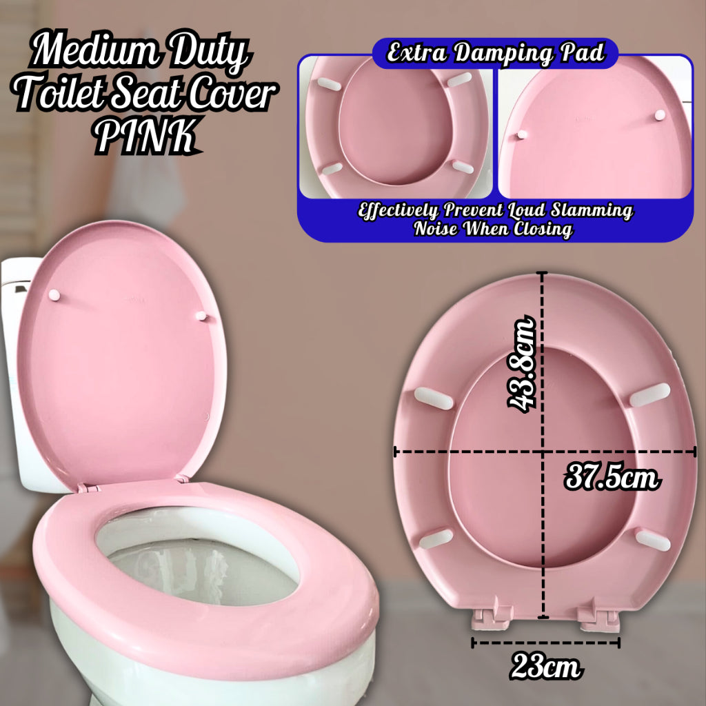 Heavy-Duty Colour Plastic Toilet Seat Cover With Adjustable Hinge