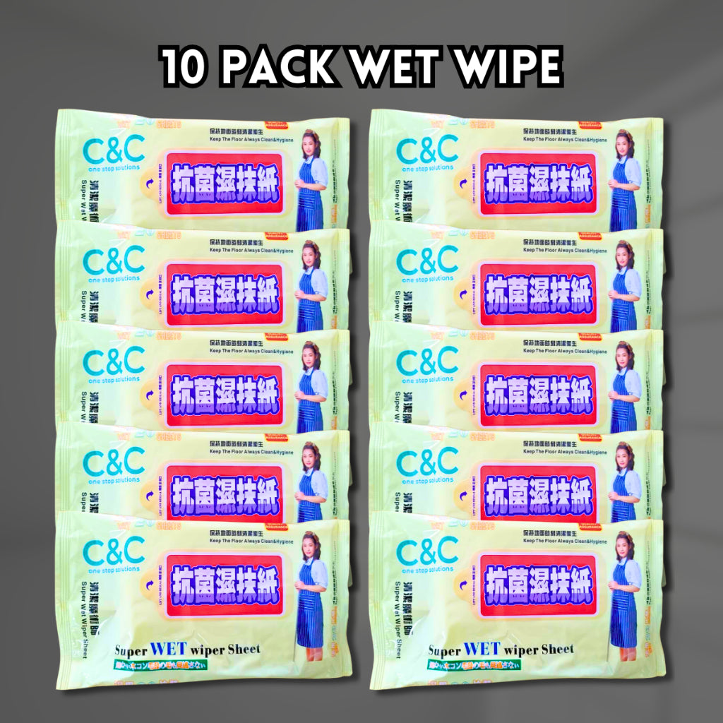 Penyapu Mop Flat Tisu Pakai Buang Wiper Wet Dry Tissue Wipes Kertas Floor Cleaning Lantai Magik Lap Habuk SuperValue Set