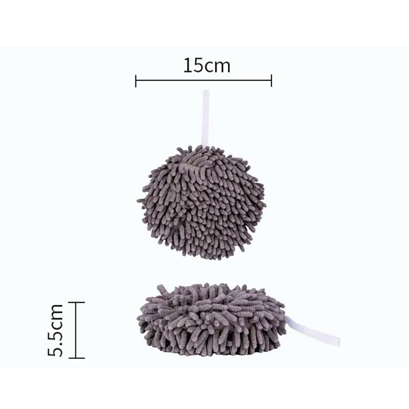BIG Chenille Hand Towel Absorbent Towel Microfiber Hand Towel Chenille Handball Hanging Towel Ball Tuala Tangan