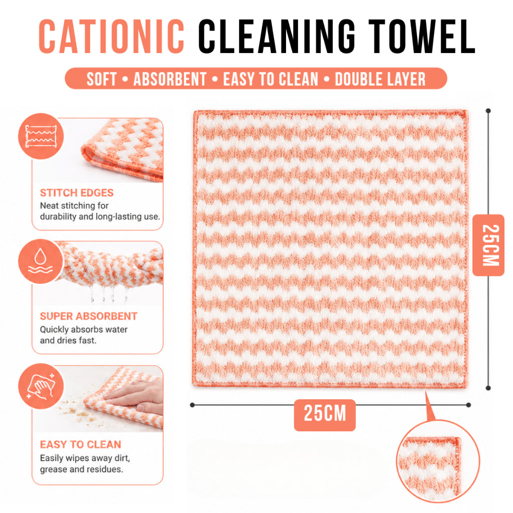 Coral Fleece Hanging Kitchen Hand Towel with Hemming Cleaning Cloth Dish Towel Wipe Cloth 1 pc Random