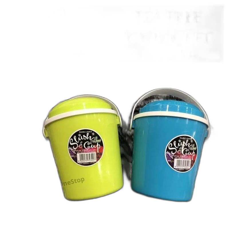 Double Layer Small Ice Bucket APPLE LADY Slush Cup Bekas air viral (BPA Free) 1100 ML C&C_ONESTOPSOLUTION