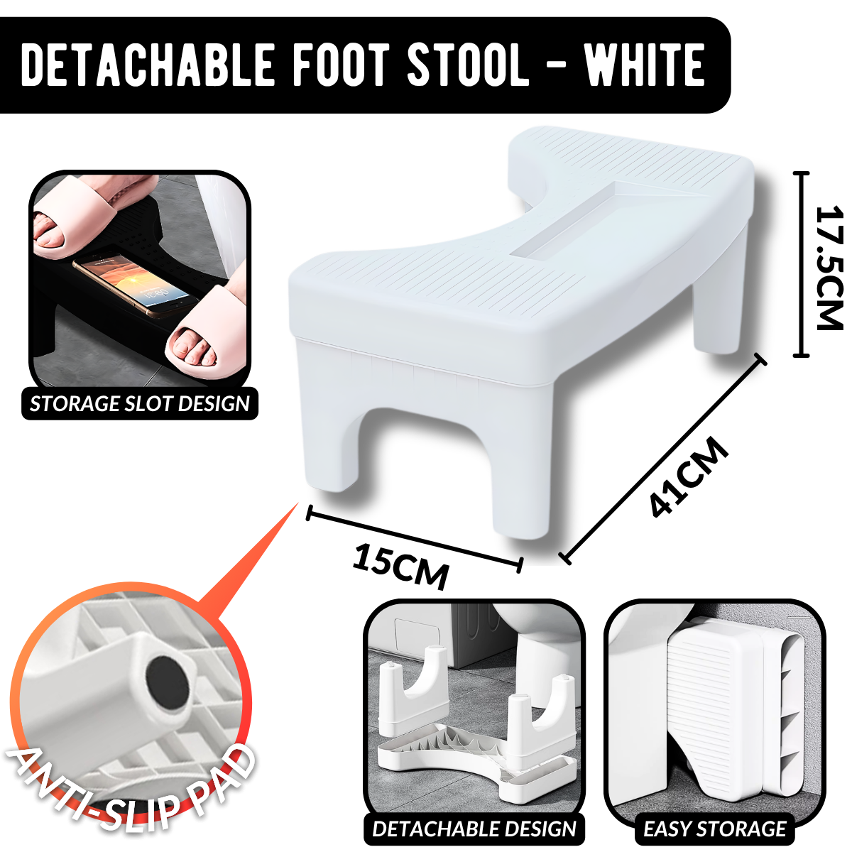 Stool Detachable - White