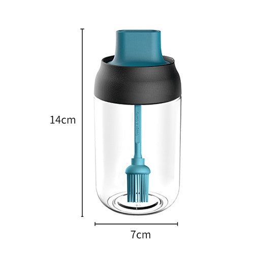 C&C Multipurpose Seasoning Glass Bottle Oil Salt Seasoning Transparent Jar With Spoon or Brush 250ML