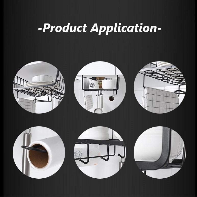 Kitchen bedroom wall hanging bedside cabinet hanging basket clothes rack under cabinet storage rack