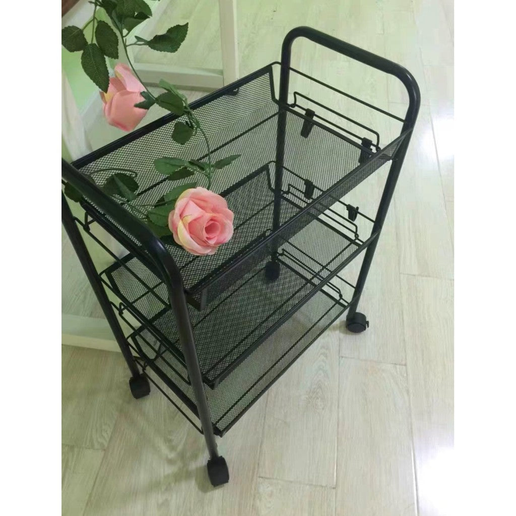 MULTIPURPOSE TROLLEY RACK 3 TIER WITH WHEEL BLACK OR WHITE