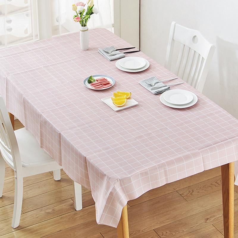 C&C PVC Table Cloth Dustproof Alas Meja Waterproof Rectangle Table Cover Desk Cloth Plaid tablecloth oilproof 137x180