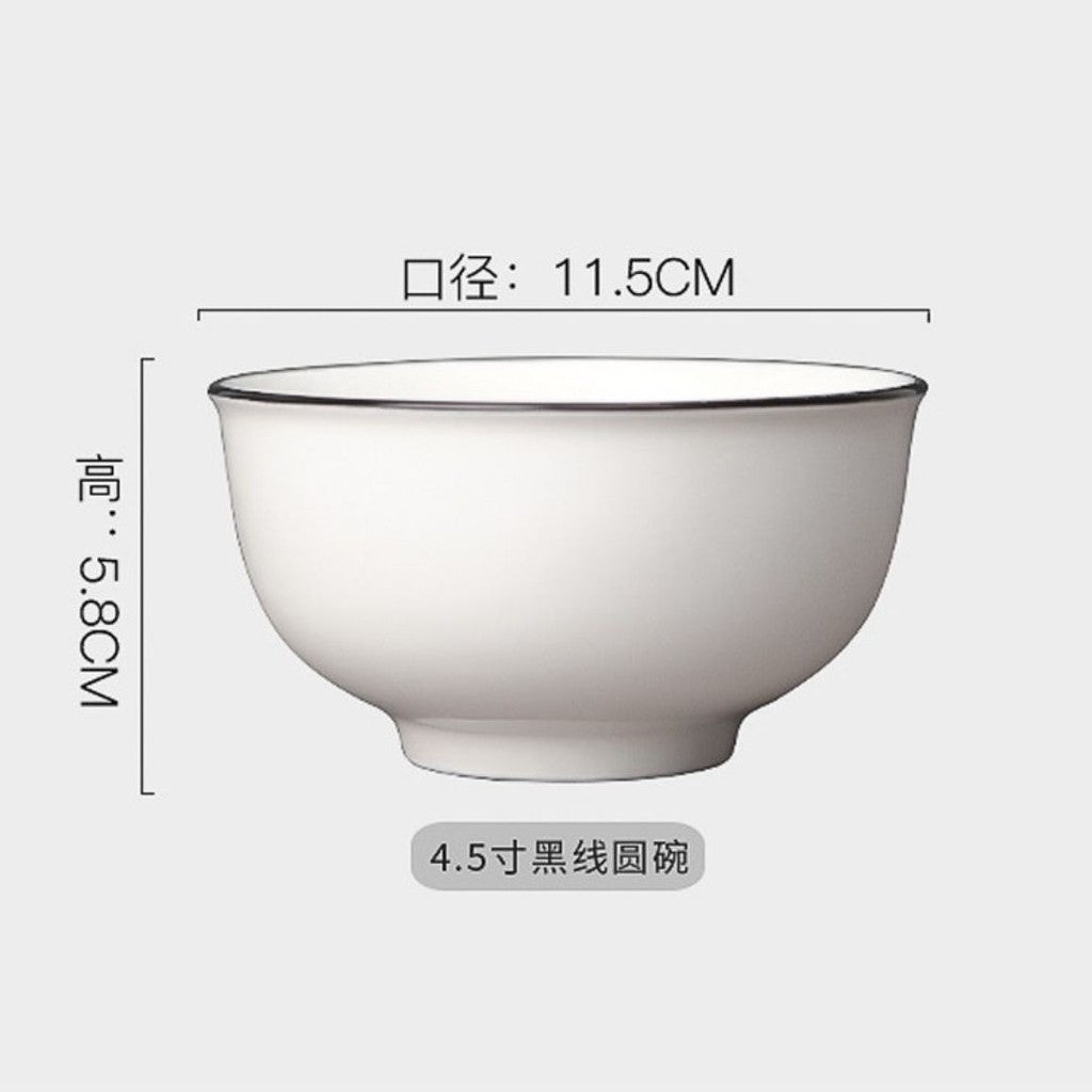 C&C White Ceramic Bowl Porcelain Spoon Sauce Plate European Modern Rice Bowl / Soup Bowl / Noodle Bowl