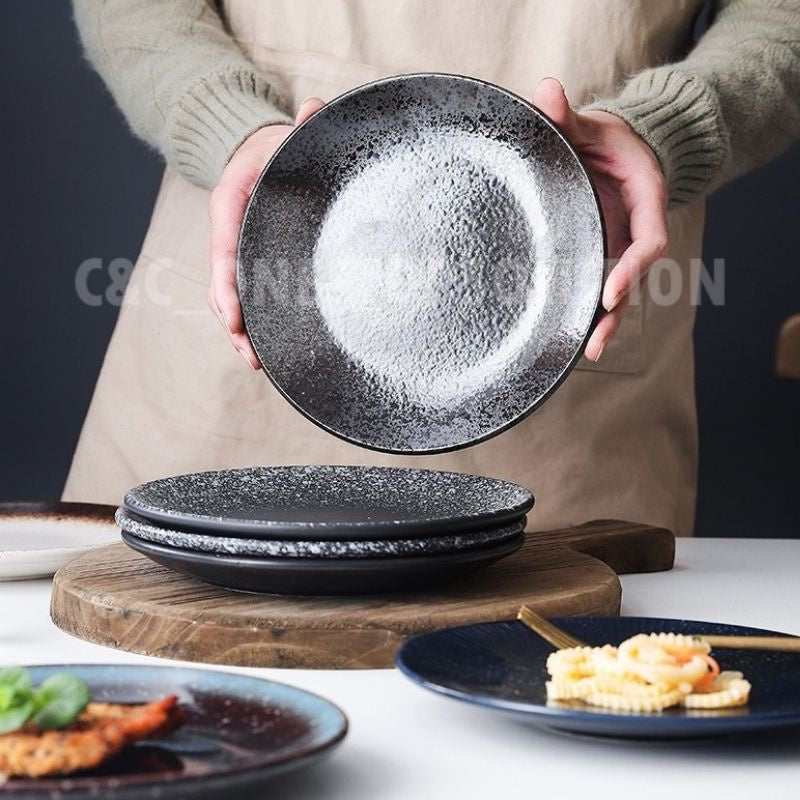 C&C Japanese Plate Ceramic Tableware Japanese Tableware Home Restaurant Kiln Ceramic Snack Plate Seramik Pinggan