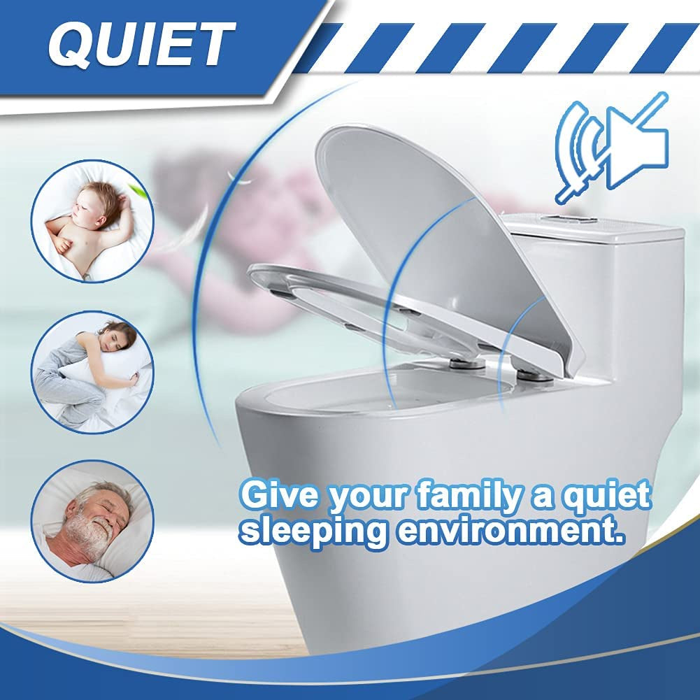 C&C D Shape Soft Close Toilet Seat and Cover Heavy Duty With Adjustable Hinge U Shape Penutup Mangkuk Tandas Johnson