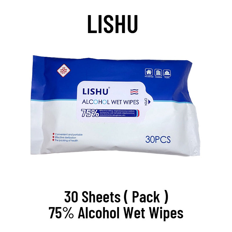 C&C 60pcs 75% Alcohol Wipes  Wet Tissue Antibacterial Hygiene Wet Wipes Sanitiser Tisu alkohol