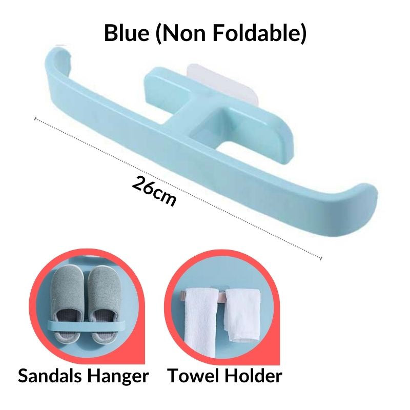 C&C Foldable Slippers Holder Wall Mounted Hanging Shoes Storage Rack Bathroom Self Adhesive Towel Storage Organizer