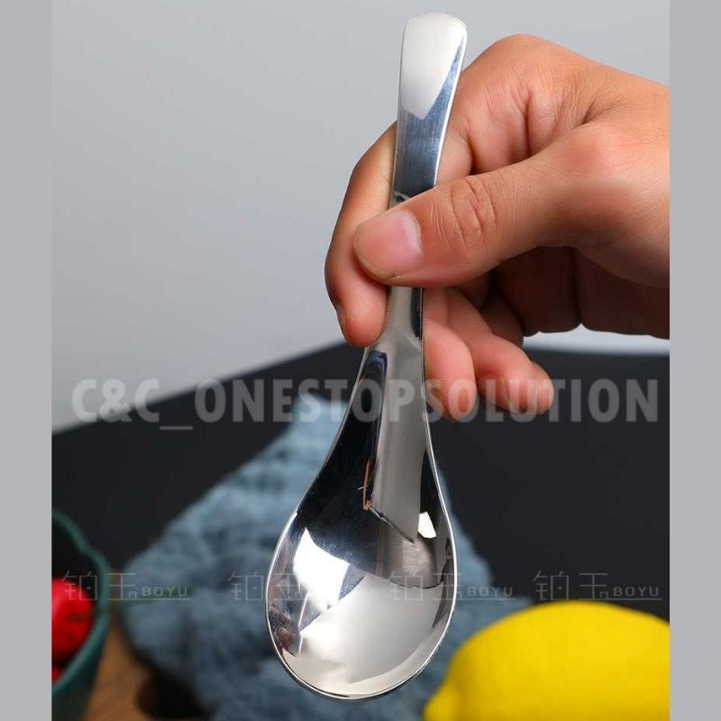 C&C SUS 304 Stainless Steel Spoon Thicken Dinner Spoon Table Spoon Dessert Spoon Tableware Cutlery Sudu Tebal Sudu Sup