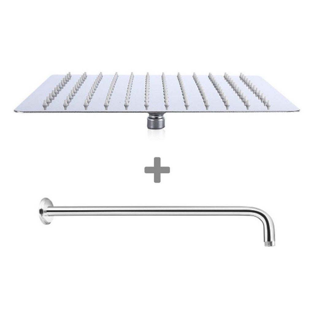 Atocco Premium 8 Inches Stainless Steel 304 Rainfall Shower Head Square with Shower Arm 33 CM