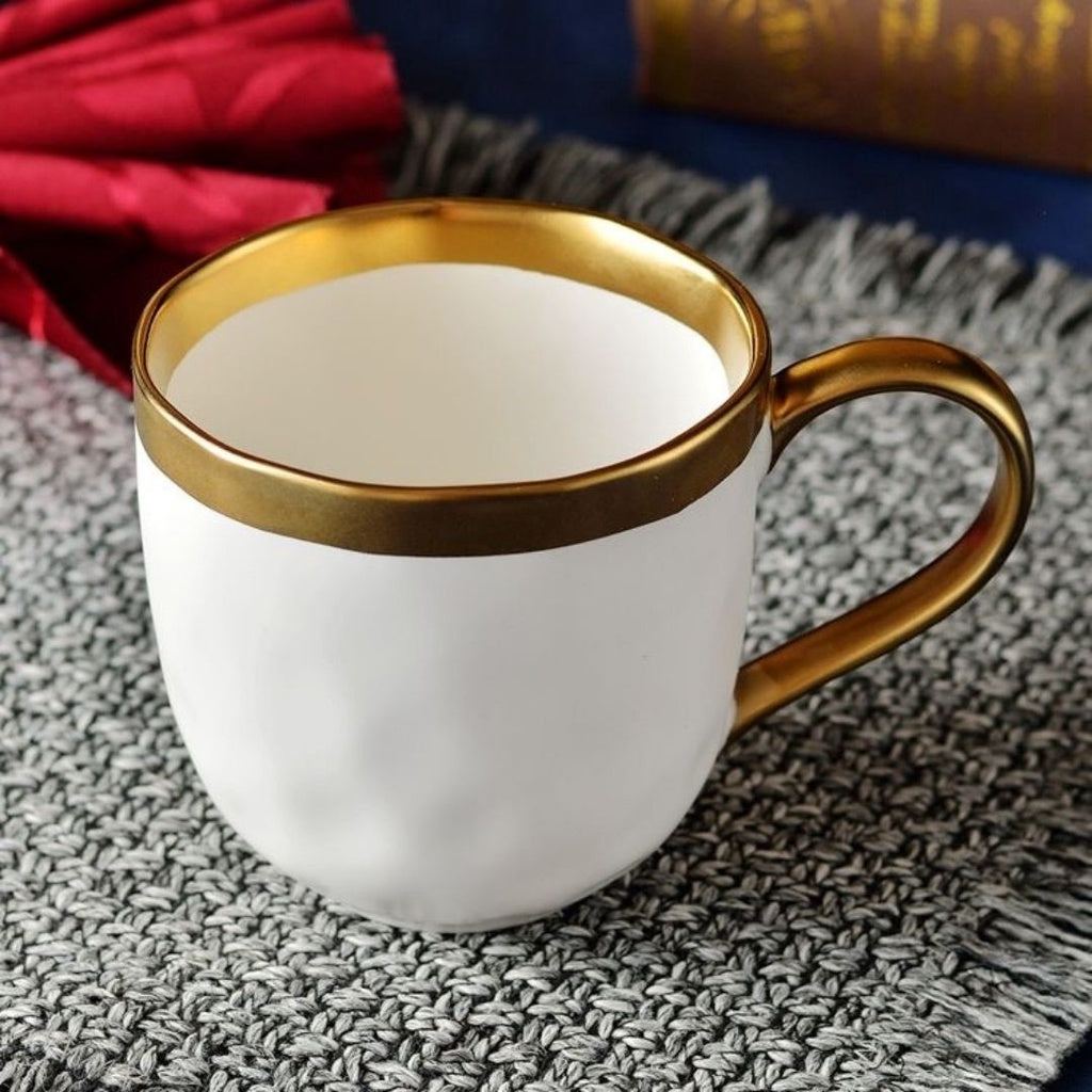 C&C Vintage Ceramic Cup Ceramic Coffee Mug Tea Cup Spoon Creative Household Tableware Gold-Rimmed