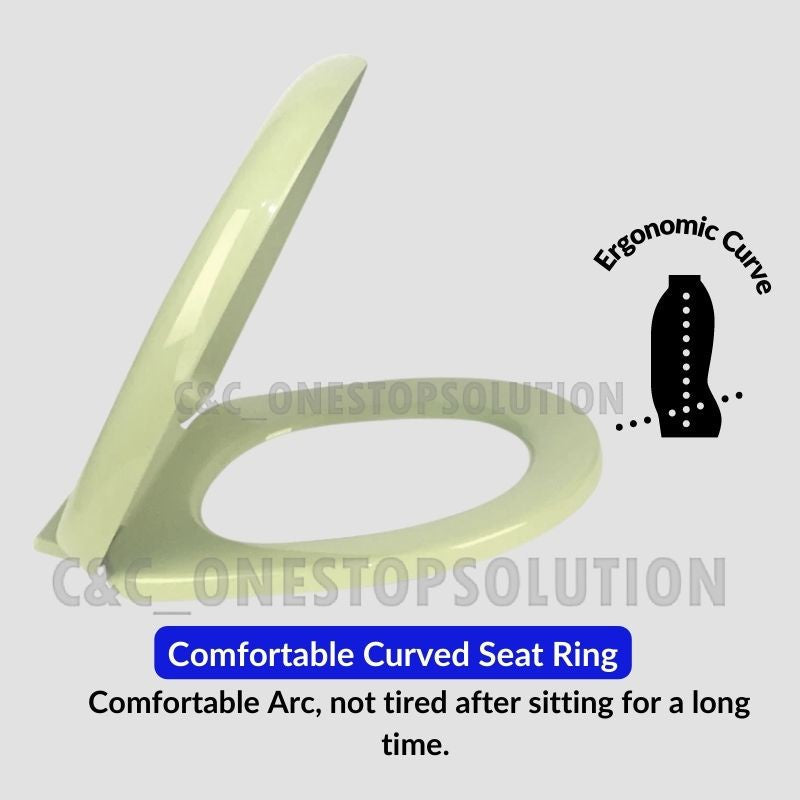 C&C Curve U Shape Toilet Seat Cover HEAVY DUTY Toilet Seat Cover with Standard Hinge Penutup Mangkuk Duduk Tandas