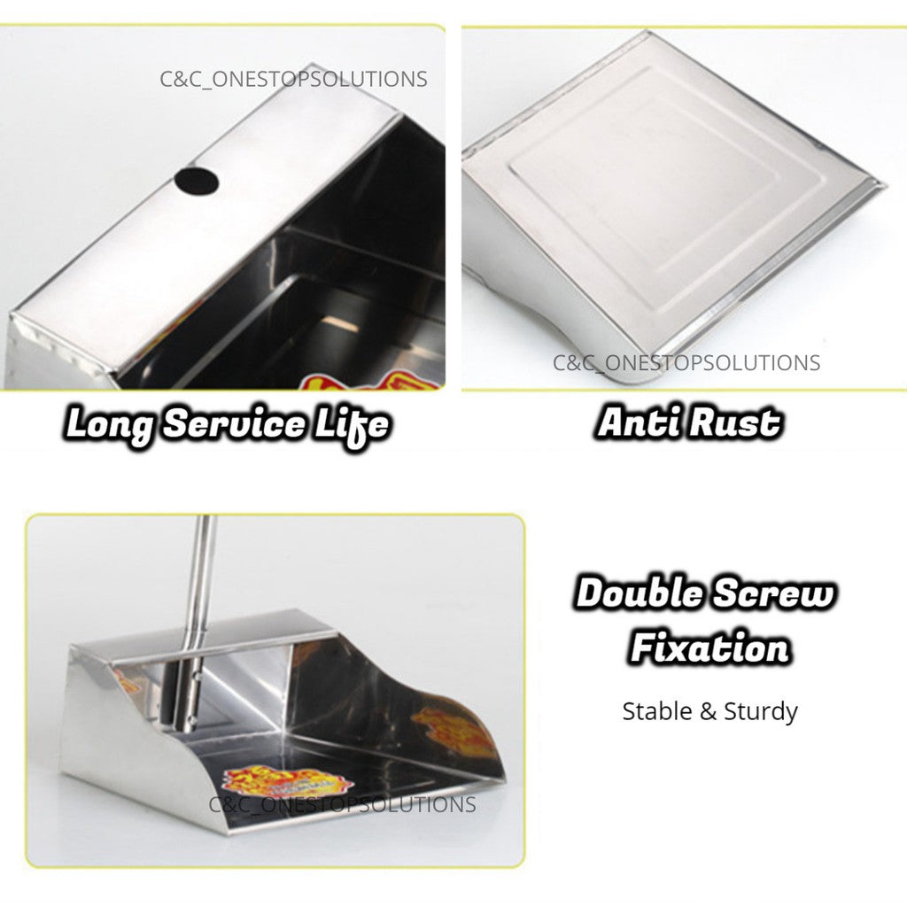 C&C Stainless Steel Dustpan Household Garbage Shovel FLOOR DUSTPAN/Penyodok Sampah
