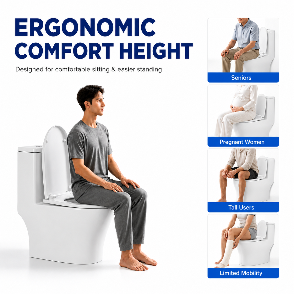 ZELLA S-Trap ONE-PIECE Twister Flush Toilet Bowl 250mm Full Set Accessories Heavy Duty Up to 200kg Best For Hotel/Airbnb/Home Use C654 S-Trap