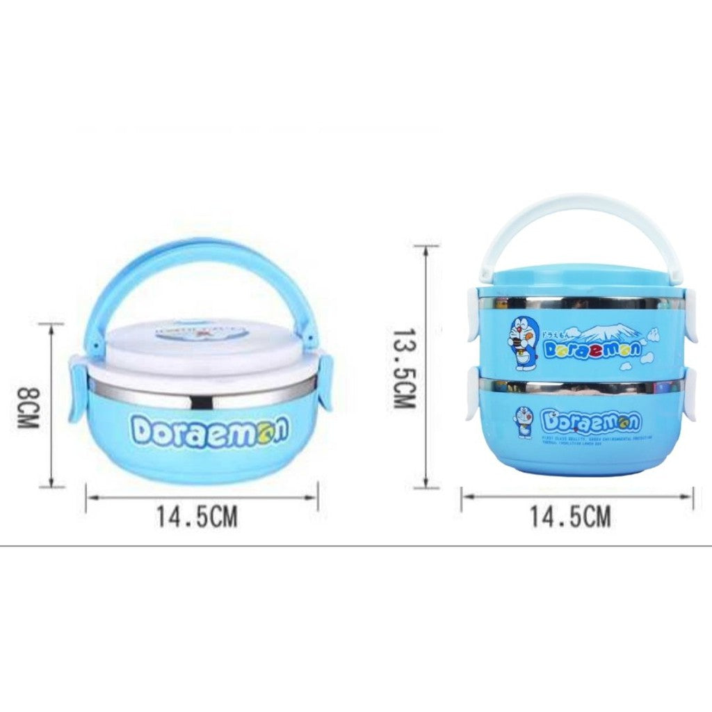 Cartoon 1 and 2 layer Stainless Steel Thermal Lunch Box Tupperware Doraemon Lunch Box Hello Kitty Lunch Box Minions