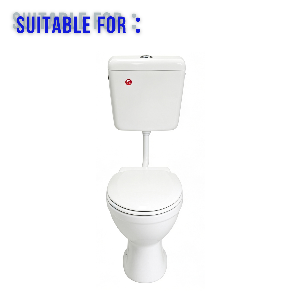 Toilet Water Tank Single Push Button - White