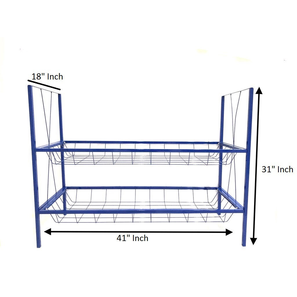 Blue Sink Stand And Stainless Steel Sink Set Dish Washer Rack /Sinki Dapur Set