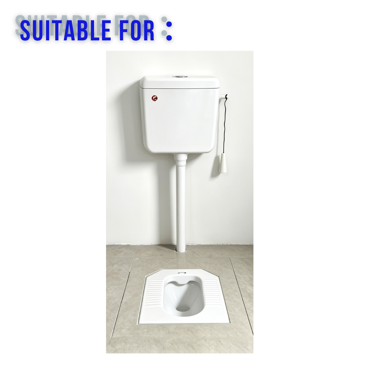 Toilet Water Tank High Level Squat - White