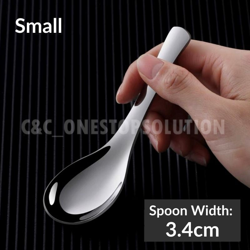 C&C SUS 304 Stainless Steel Spoon Thicken Dinner Spoon Table Spoon Dessert Spoon Tableware Cutlery Sudu Tebal Sudu Sup