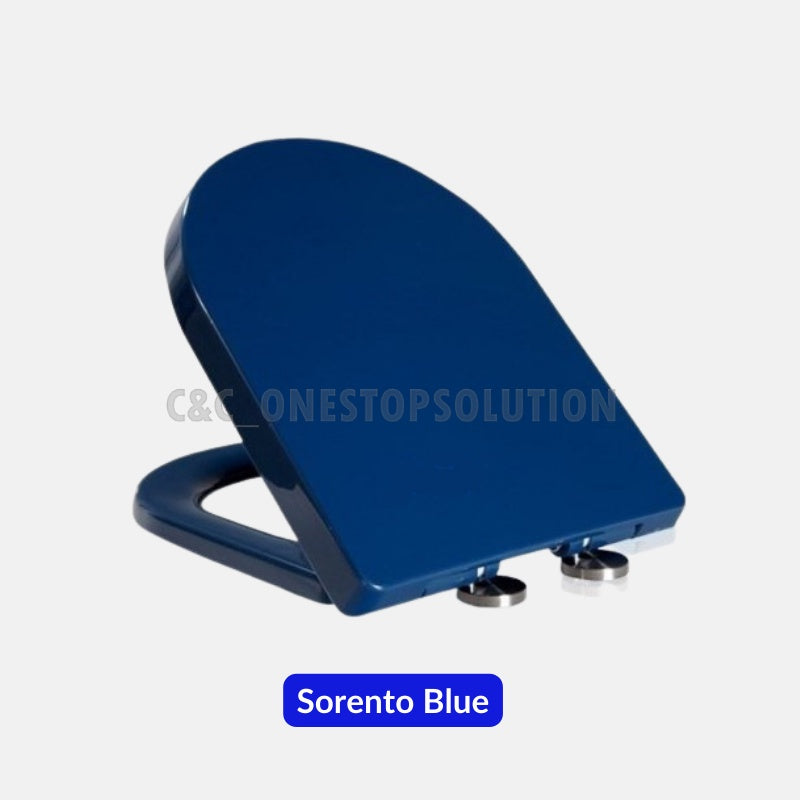 C&C Black U Shape Toilet Seat Cover With Soft Close Adjustable Hinge Penutup Mangkuk Duduk Tandas