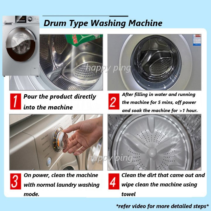 C&C Washing Machine Cleaner Powder Serbuk Pembersih Mesin Basuh Tank Cleaning Drum Cleaner Powder Detergent 100g