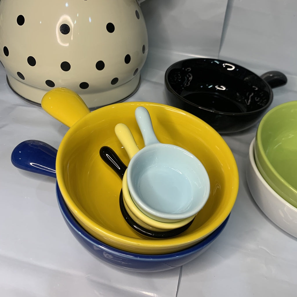 C&C Premium Baking Bowl with Handle Nordic Soup Bowl salad bowl noodle bowl Baked rice bowl Noodle Pot Simple Tableware