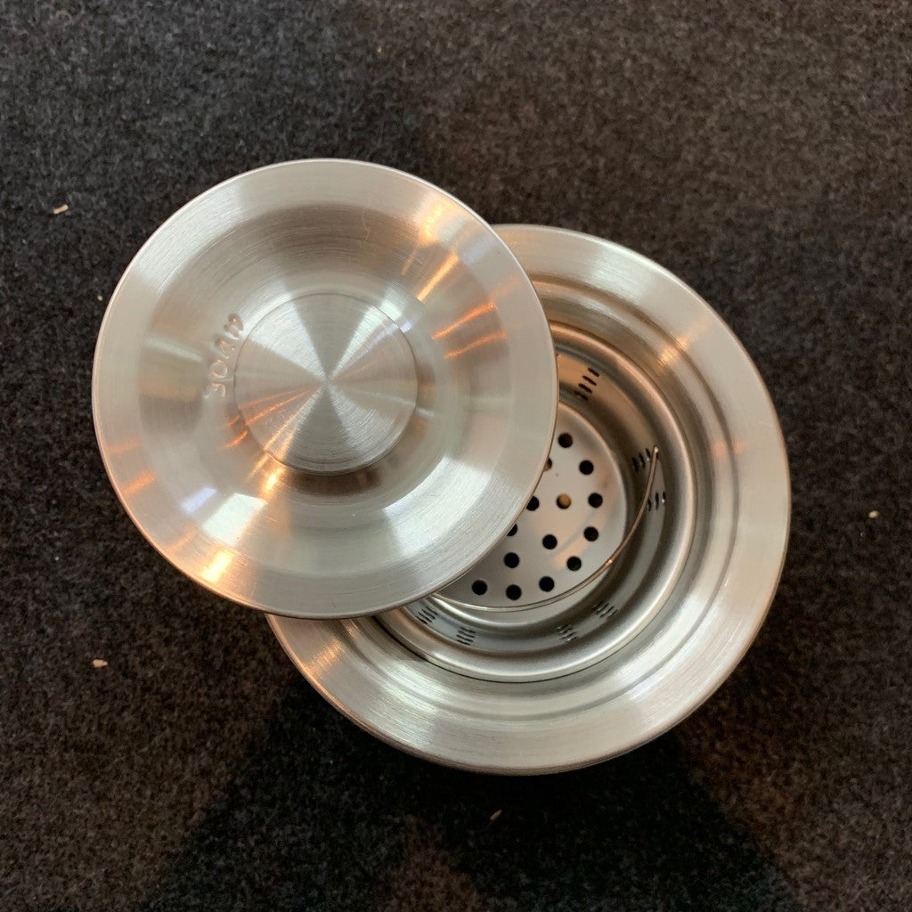 C&C SUS304 Stainless Steel Waste With Filter Trap Strainer 110mm Sisa Keluli Tahan Karat Perangkap Penapis
