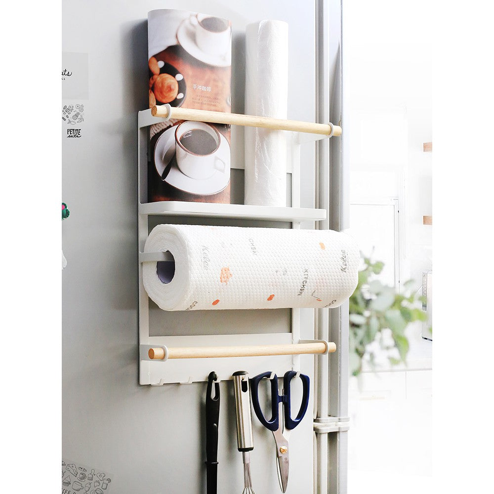 Magnetic Fridge Holder Rack Kitchen Organizer for Kitchen Towel Condiments Seasonings Storage Refrigerator