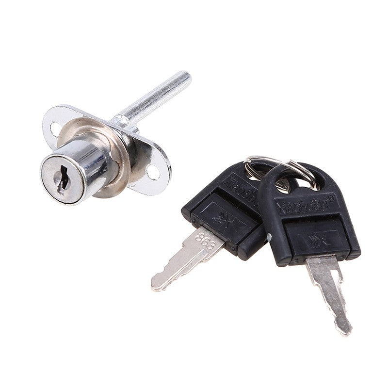 AZUM 1PC 16mm Zinc Alloy Cam Lock Door Cabinet Cupboard Pedestal Locker + 2 Keys
