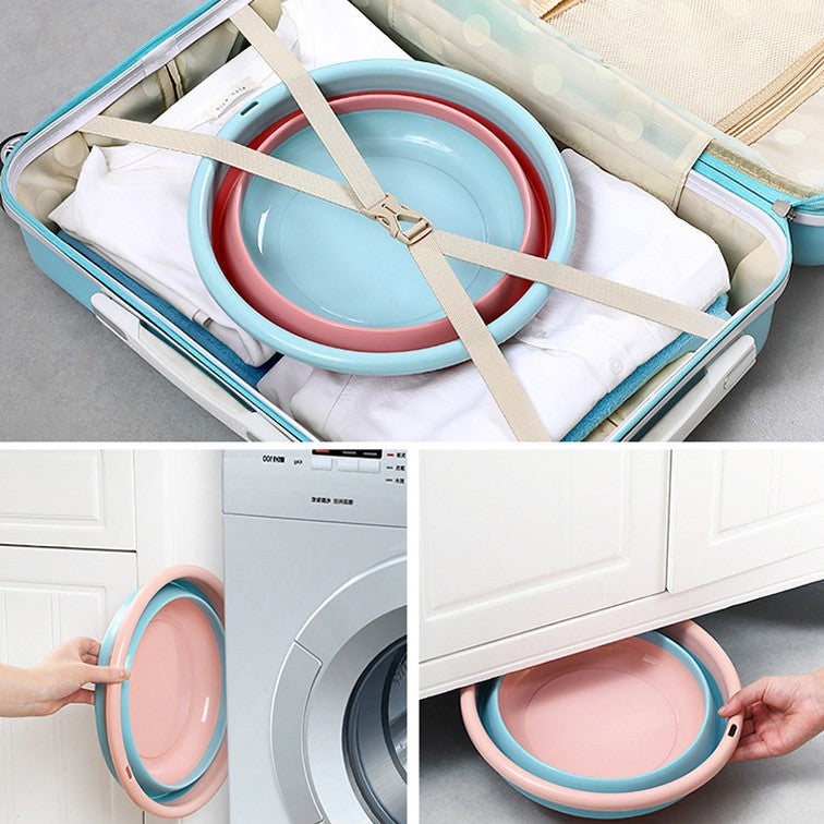 TRAVEL Multipurpose Foldable wash basin Portable Household Large Collapsible Travel Face Washing Bucket Dish Tub