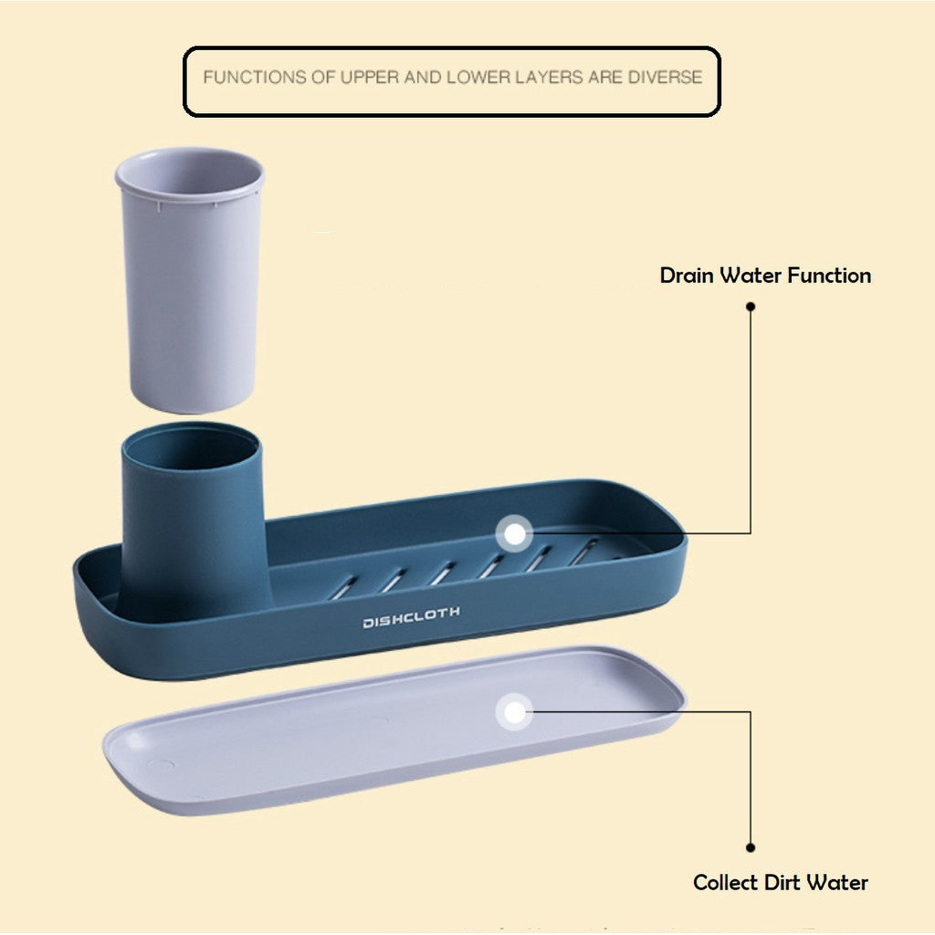 Nordic Plastic Storage Holder Bathroom Toothbrush Soap Toiletries Shelf Shower Organiser