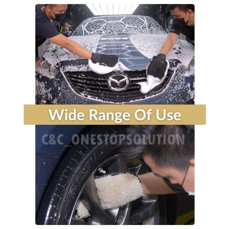 C&C Car Wash Mitt Wool Car Wash Gloves Soft Hand Glove Washing Towe Vehicle Wash Mitt Car Detailing Span Kereta