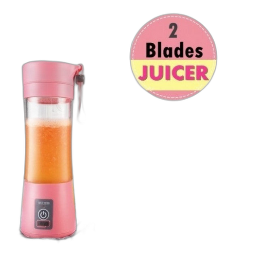 2 Blades Juicer USB Portable Electric Fruit Juicer Cup Bottle Mixer Rechargeable Juice Blender 380ml