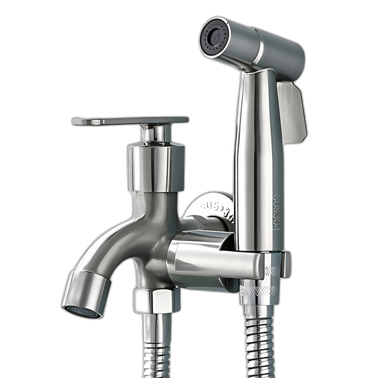 2-Way Bidet Tap with Spray - Silver